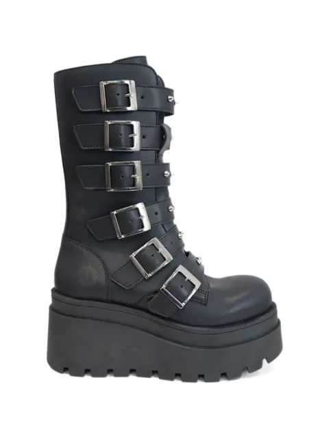 Altercore Como Vegan buckled spiked platform boots