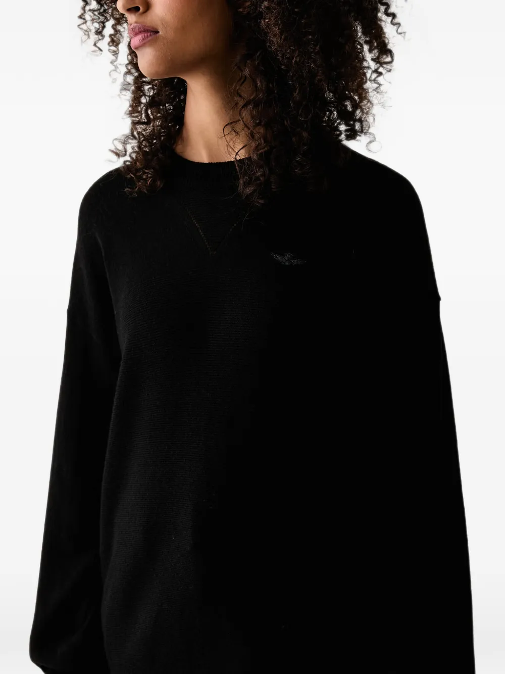 Aeronautica Militare Sweater met geborduurd logo Zwart