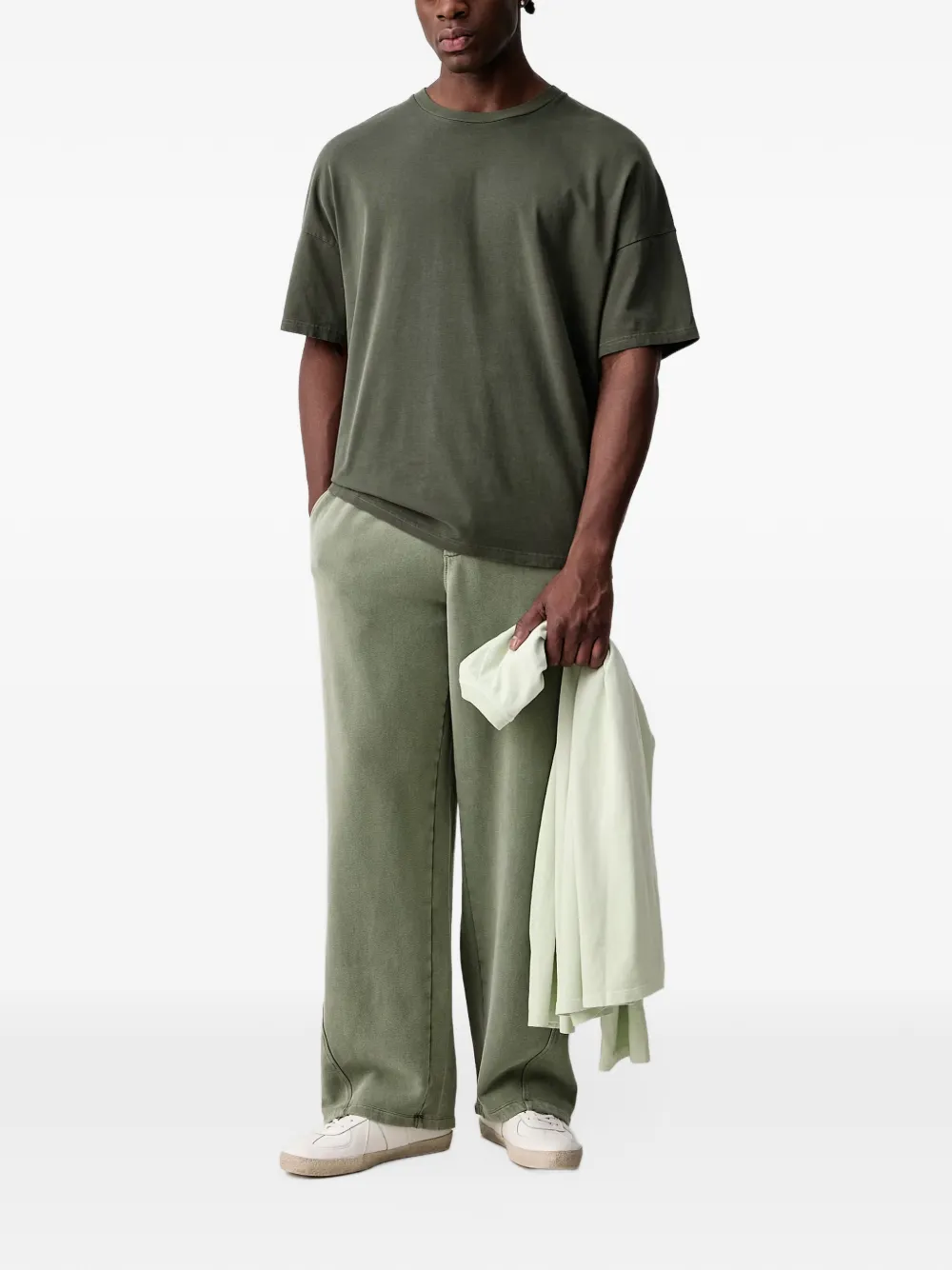American Vintage Fizvalley T-shirt met verlaagde schouders Groen