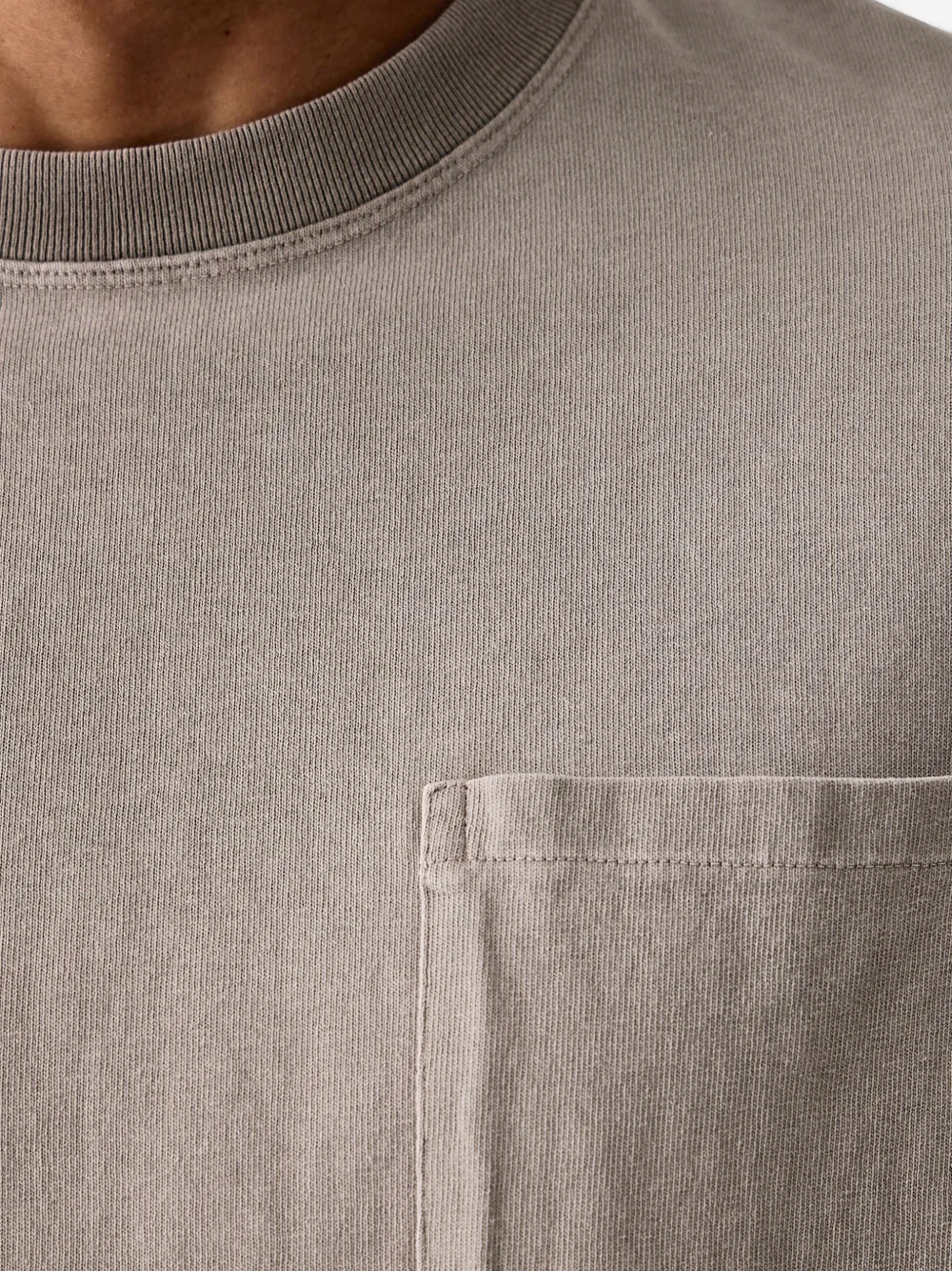 American Vintage T-shirt met lange mouwen en zak Grijs