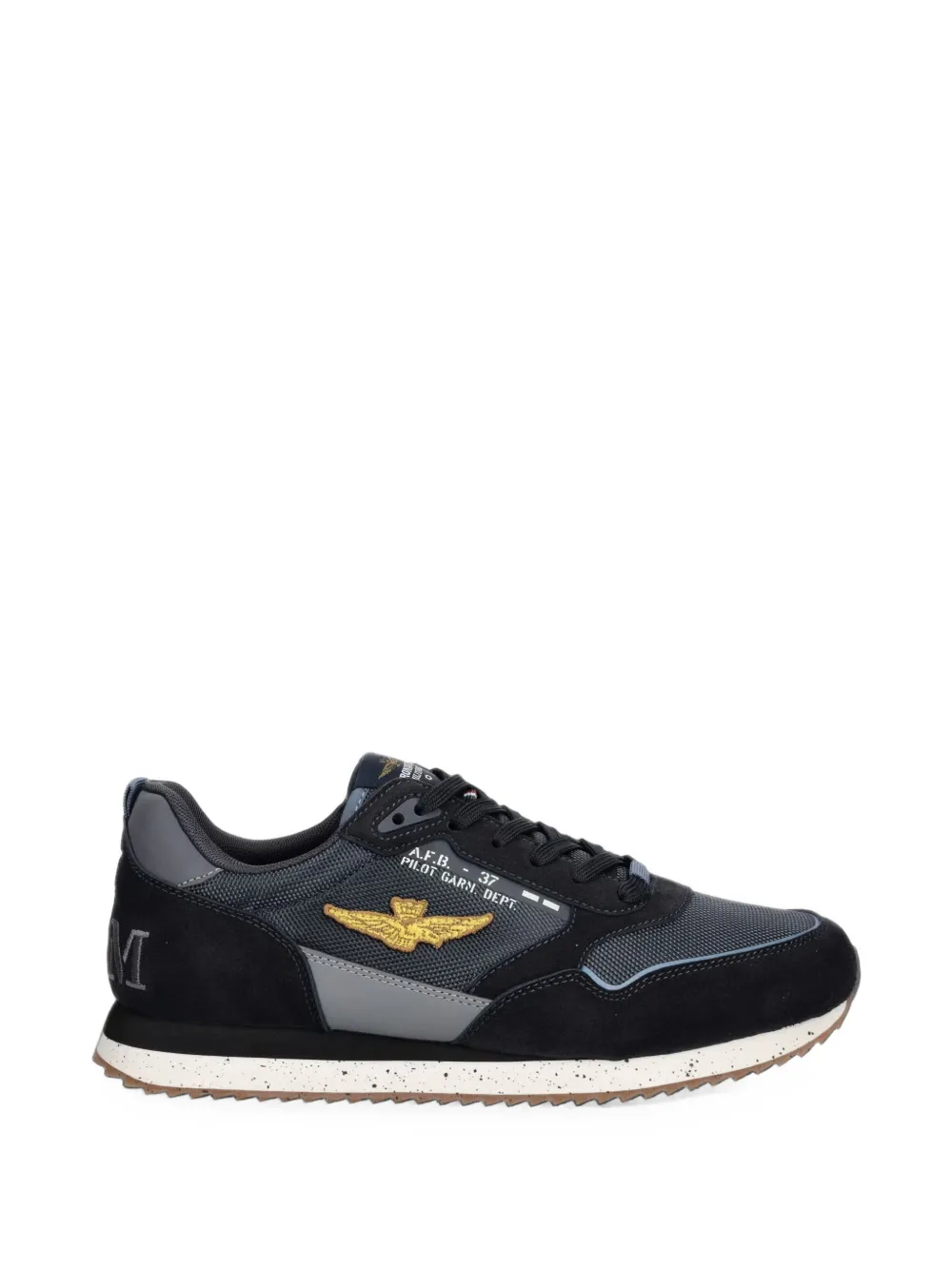Aeronautica Militare logo-embroidered panelled sneakers - Blu
