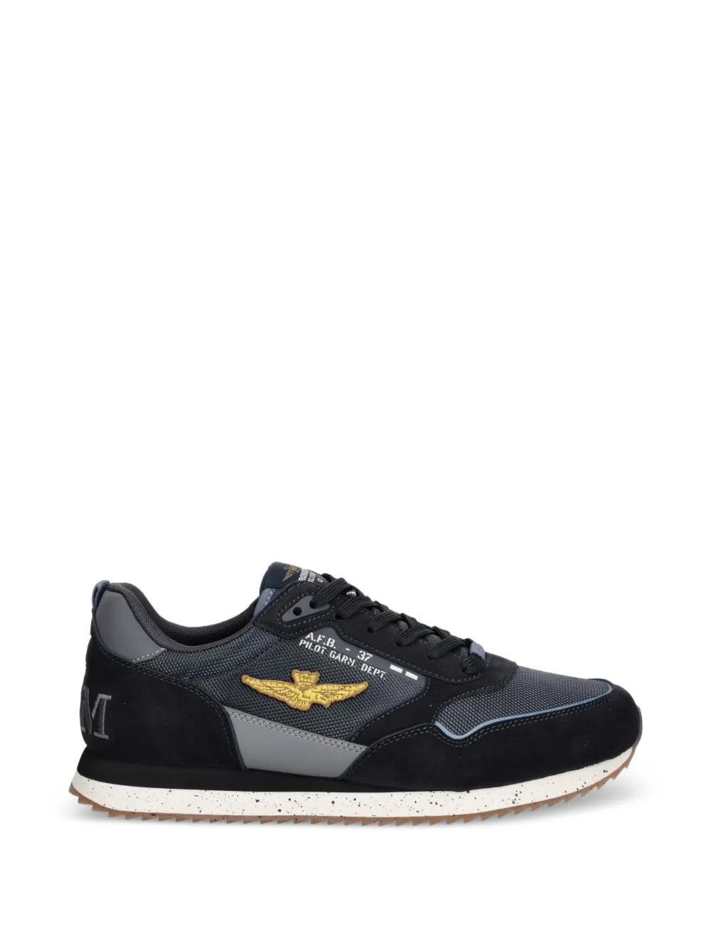 Aeronautica Militare logo-embroidered panelled sneakers - Blu