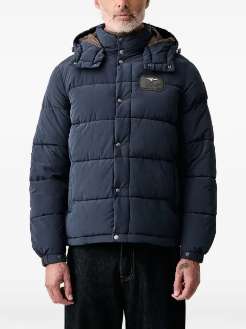 Aeronautica Militare quilted hooded jacket