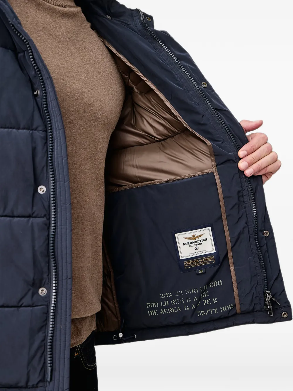 Aeronautica Militare Gevoerd jack met capuchon Blauw