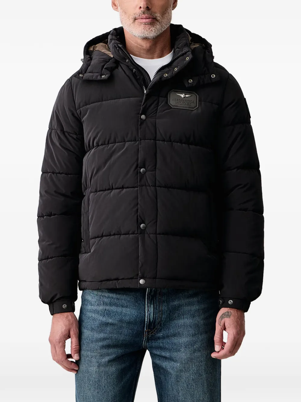 Aeronautica Militare veste matelassée à capuche - Noir Aeronautica Militare veste matelassée à capuche - Noir