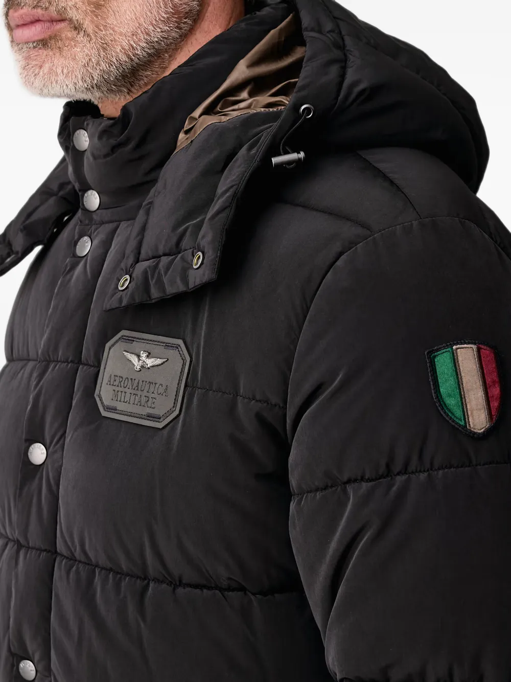 Aeronautica Militare Gevoerd jack met capuchon Zwart