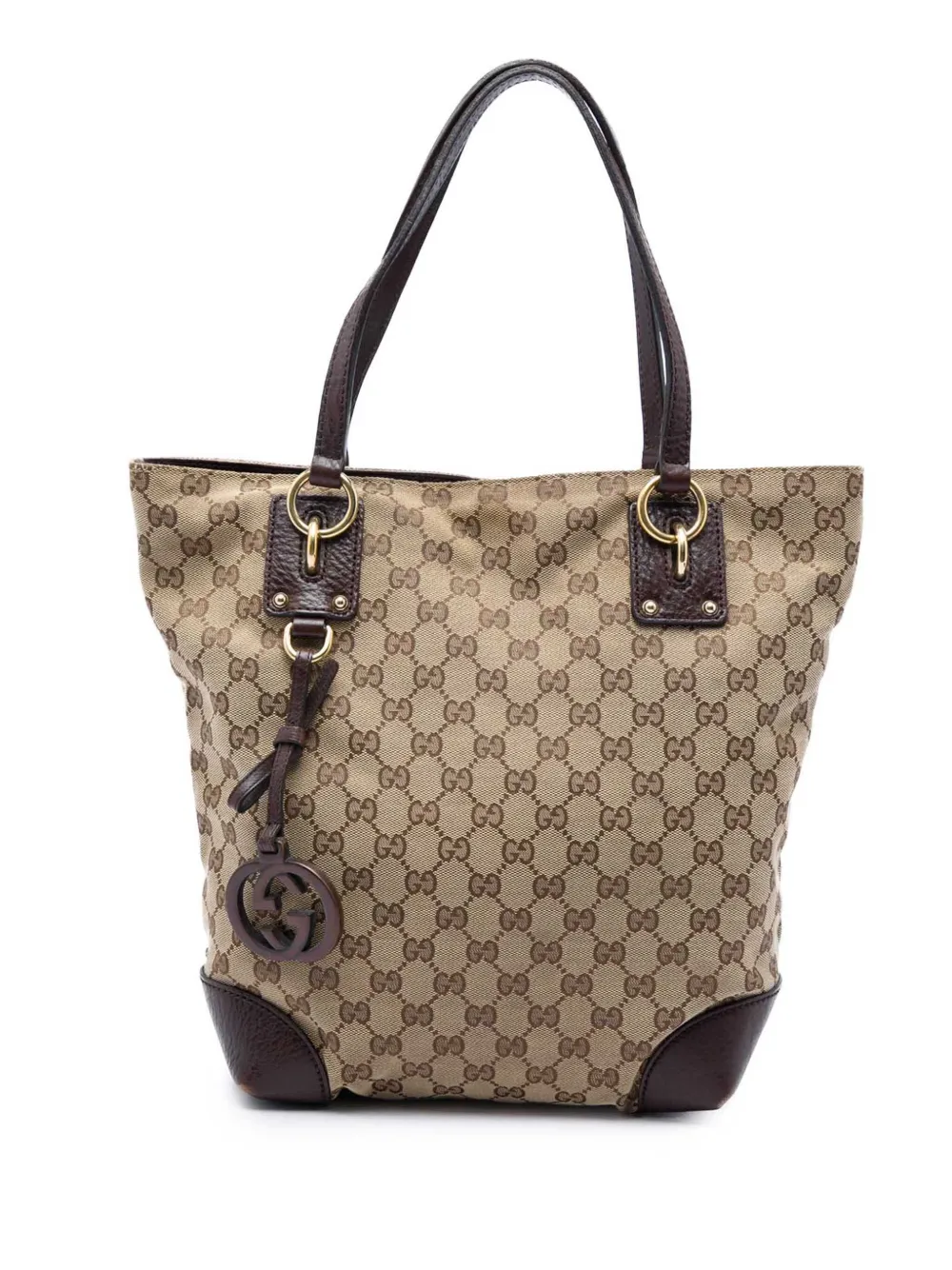 Gucci Pre-Owned sac à main en toile GG à breloque logo (2016-2026) - Tons neutres