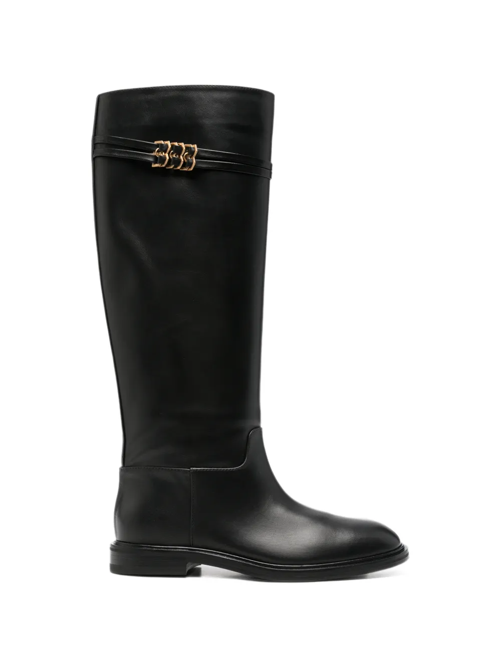 Baldinini logo-plaque knee-high boots - Noir