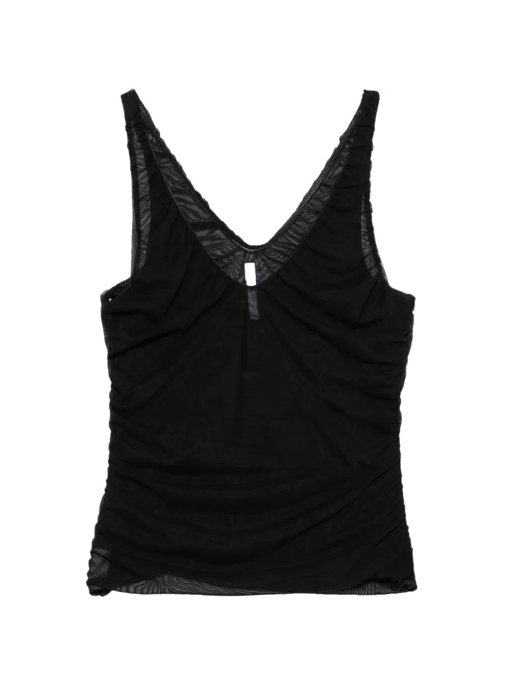IMPERIAL ruched semi-sheer top - Schwarz