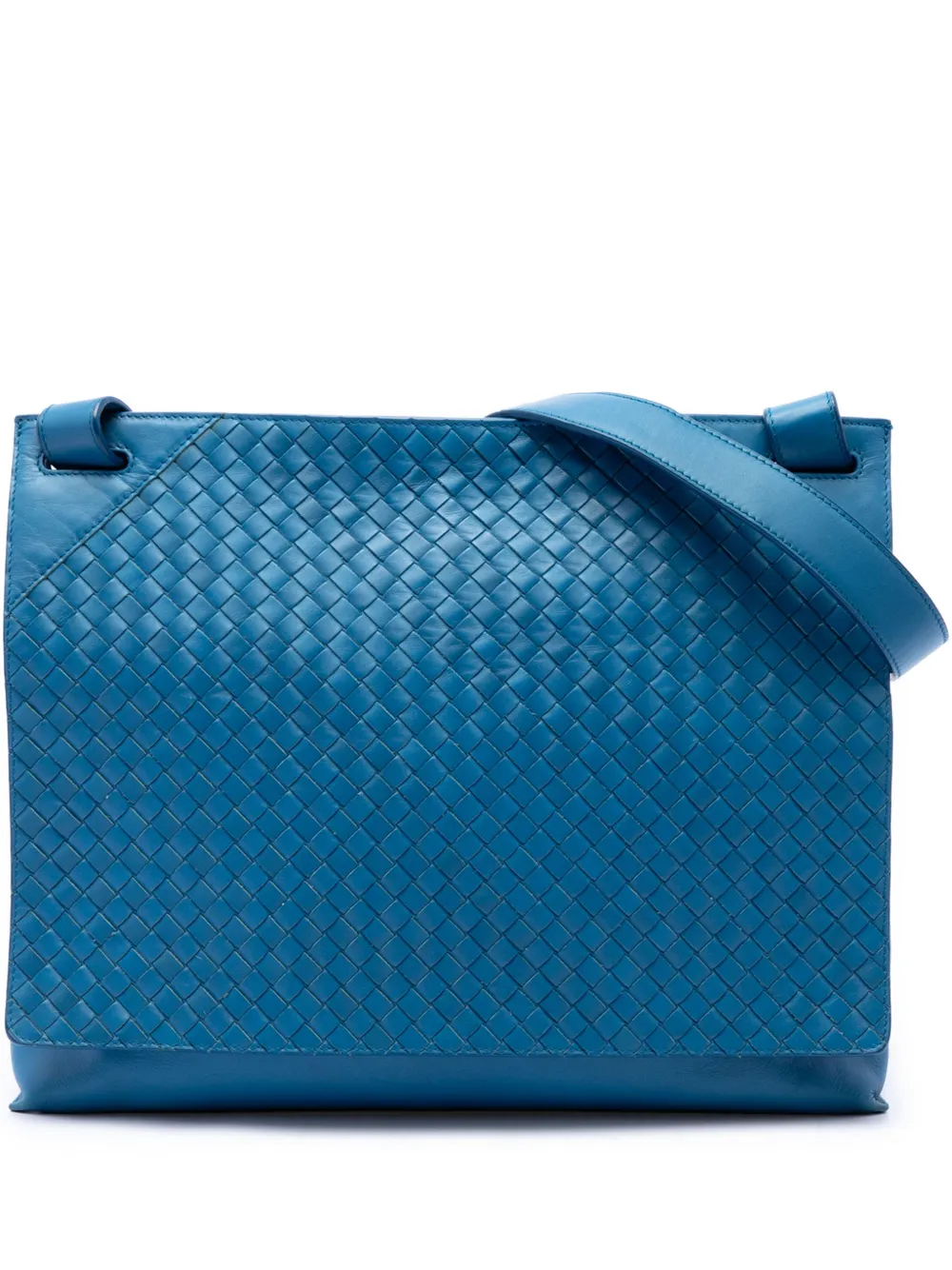 Bottega Veneta Pre-Owned 2012-2026 Intrecciato Flap Umhängetasche aus Nappaleder - Blau