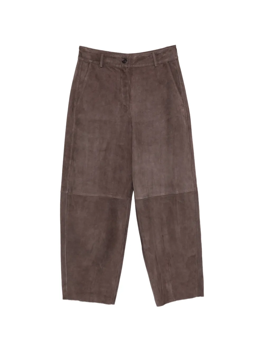Via Masini 80 suede-effect panelled trousers