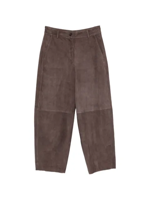 Via Masini 80 suede-effect panelled trousers