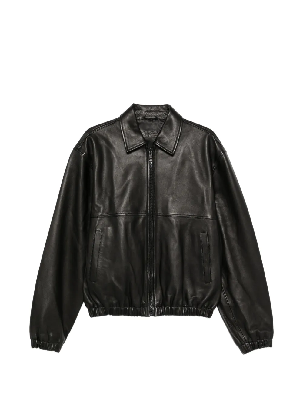Stussy Zip-fastening Leather Jacket In Black