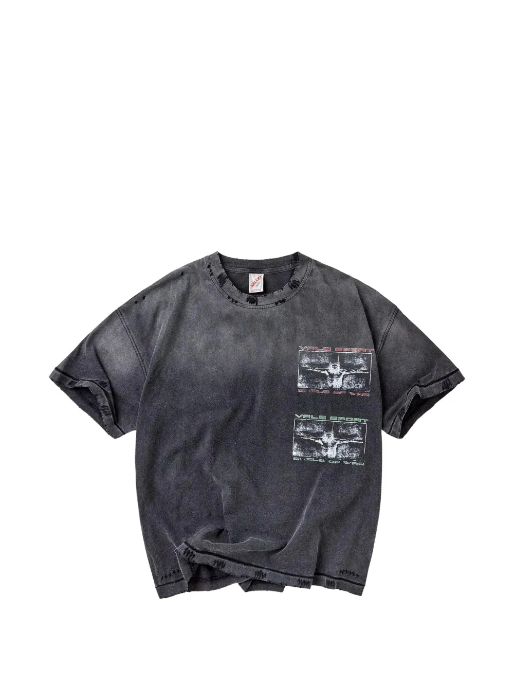 Vale distressed graphic-print T-shirt - Nero