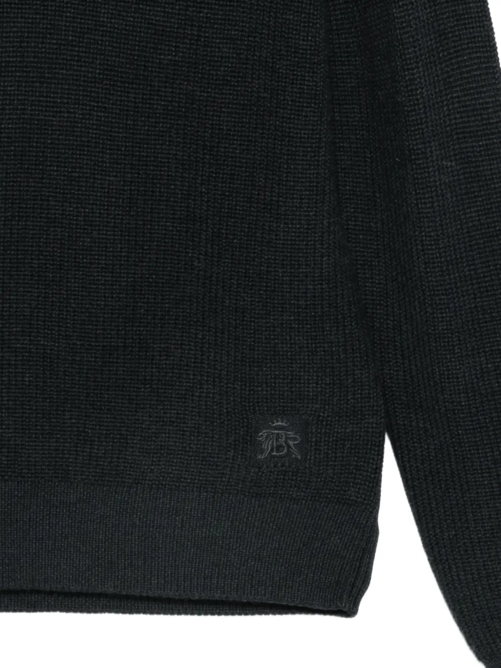 Baracuta ribbed-knit raglan-sleeve sweater Grijs
