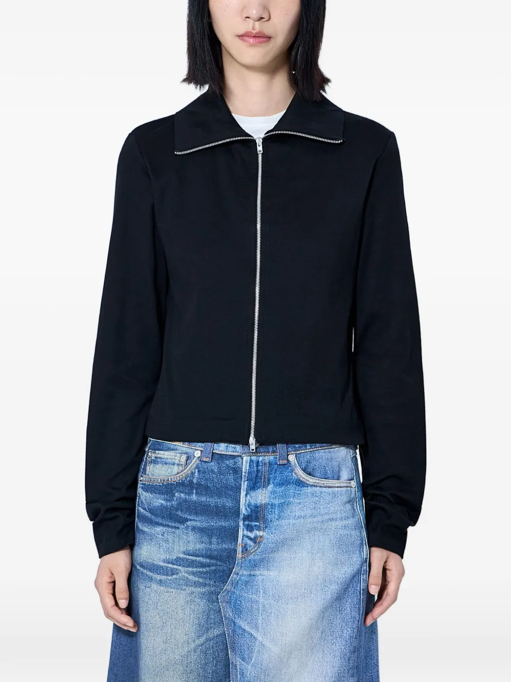 OUR LEGACY zip-front pointed-collar top