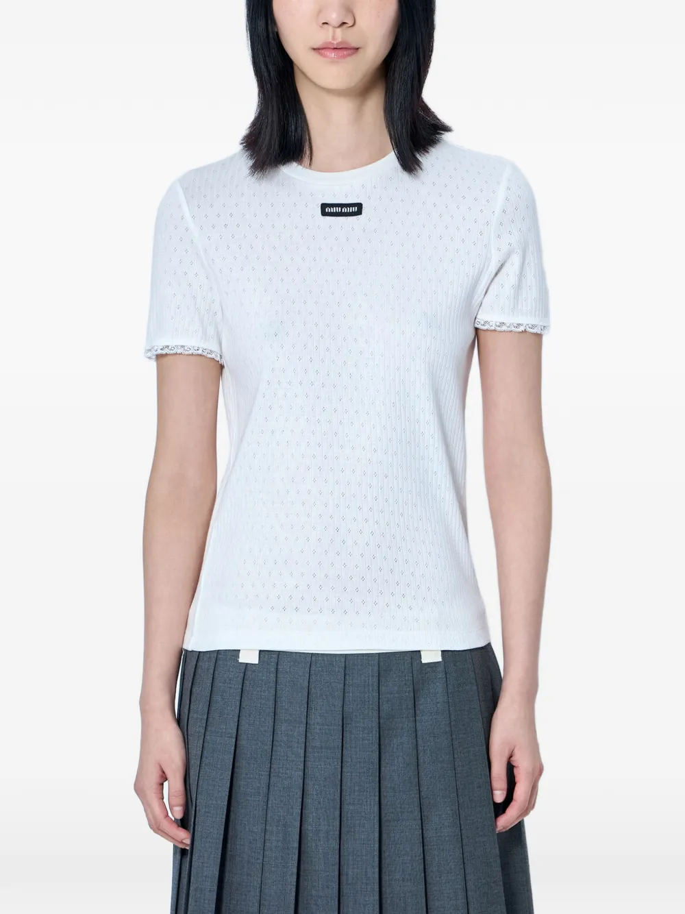 Miu Miu cotton T-shirt - Blanc Miu Miu cotton T-shirt - Blanc