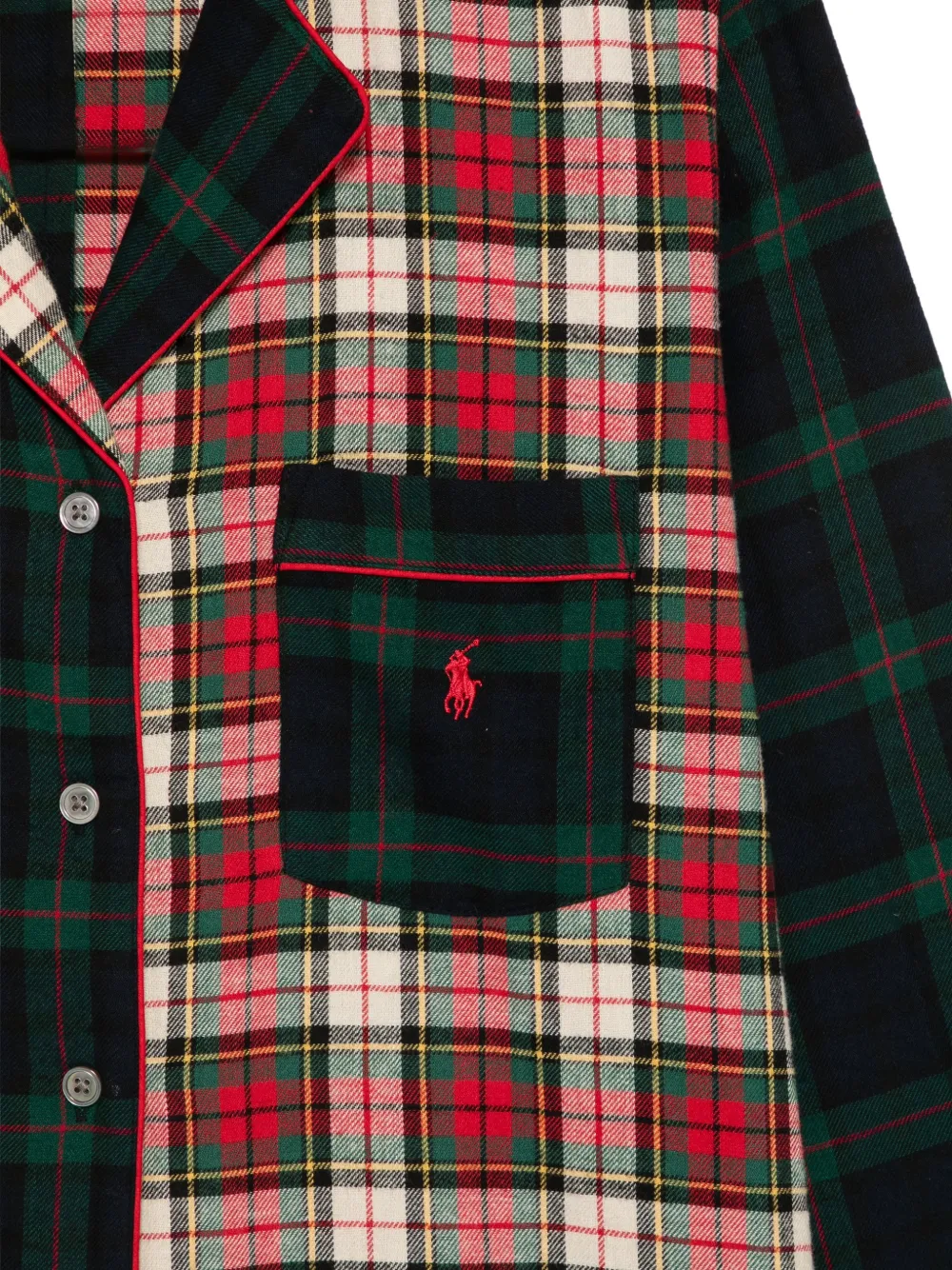Polo Ralph Lauren Geruite pyjama met patchwork Groen