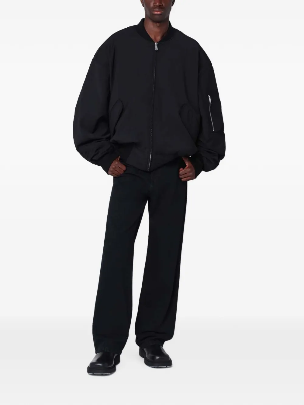 ENTIRE STUDIOS wool zip-up bomber jacket Zwart