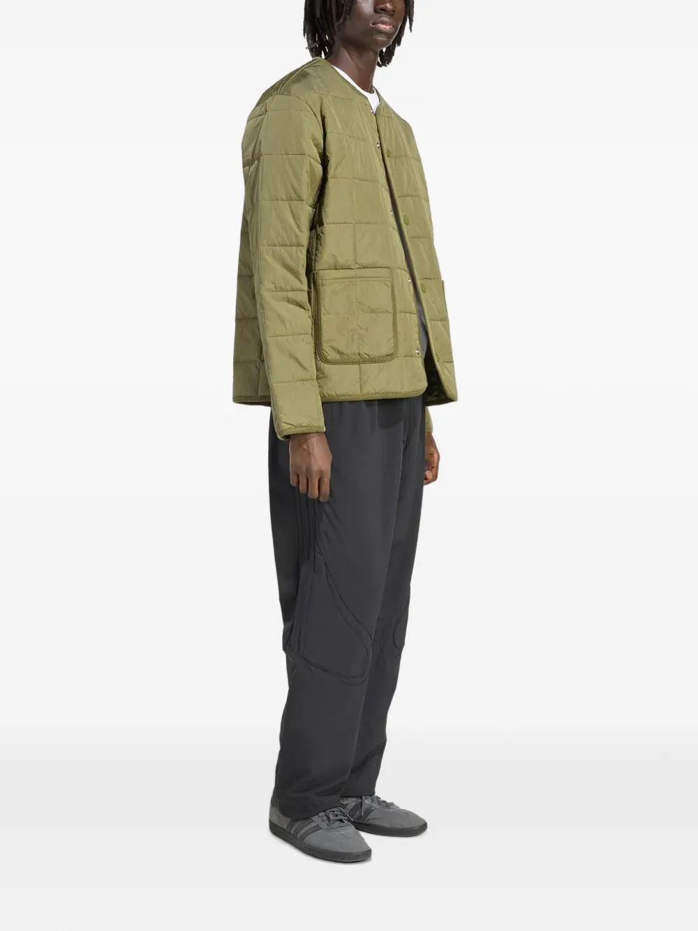 adidas Originals Kids Gewatteerd jack met geborduurd logo Groen