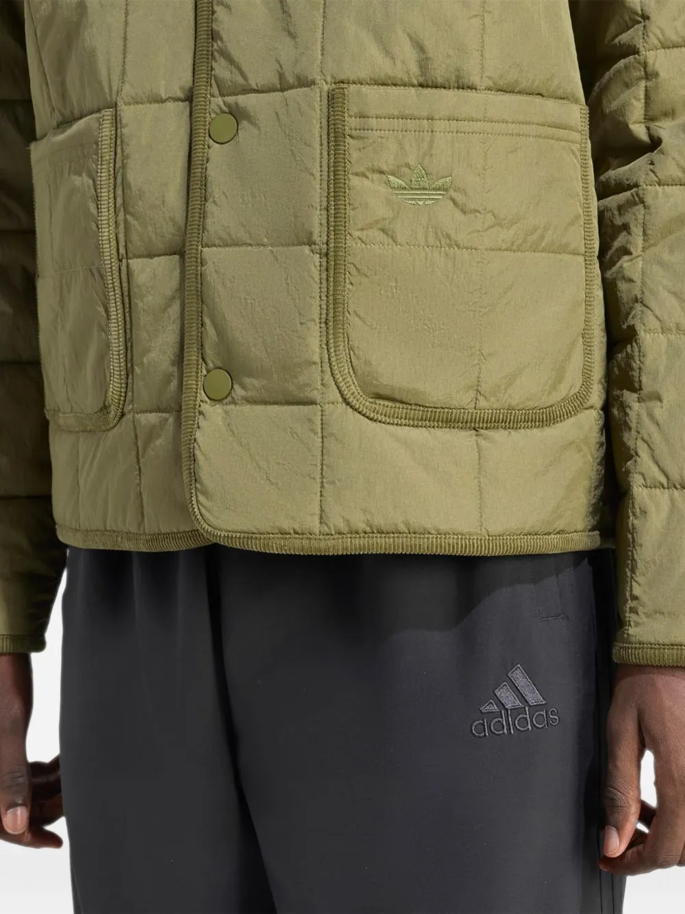 adidas Originals Kids Gewatteerd jack met geborduurd logo Groen