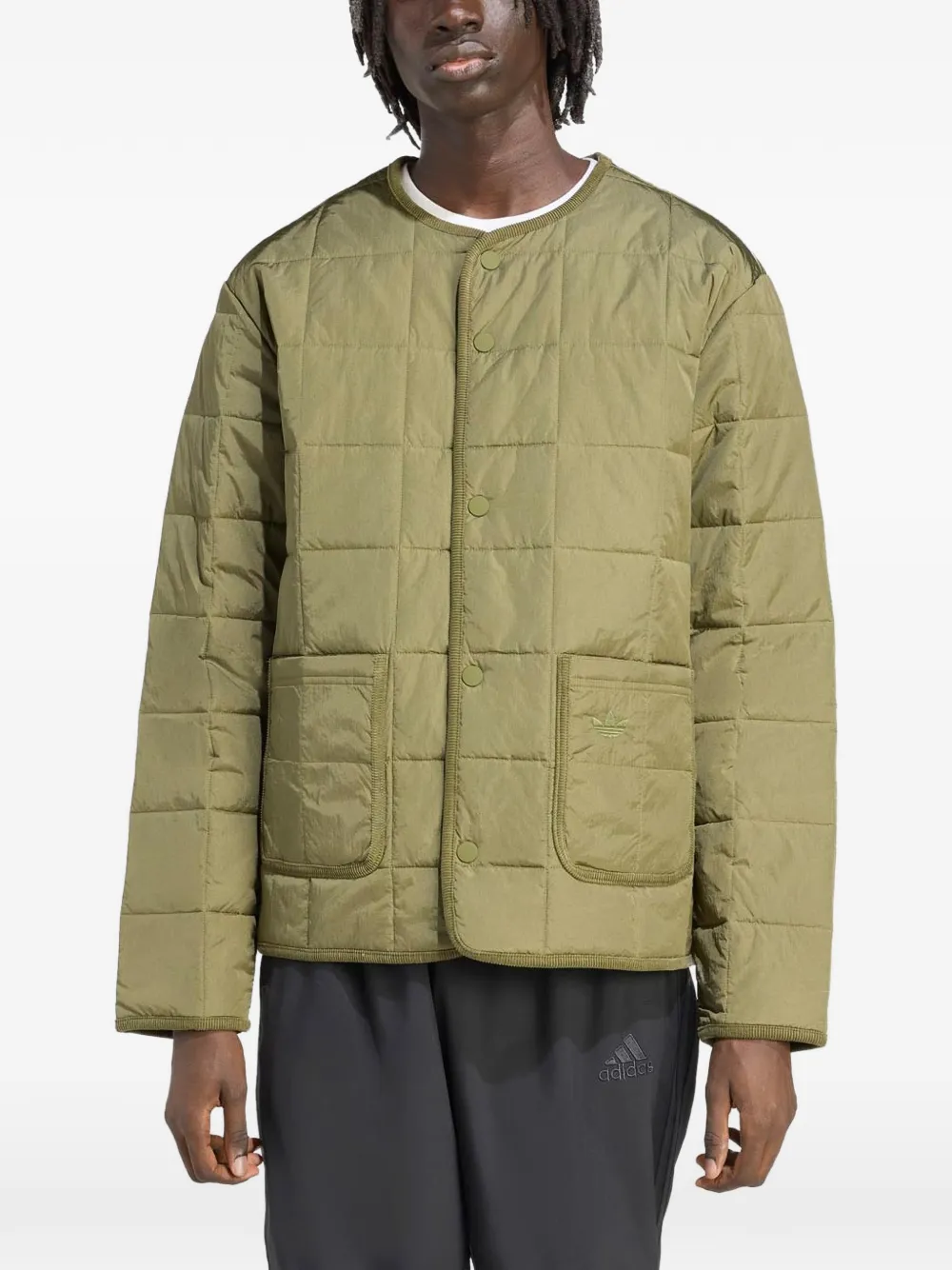 adidas Originals Kids veste matelassée à logo brodé - Vert adidas Originals Kids veste matelassée à logo brodé - Vert