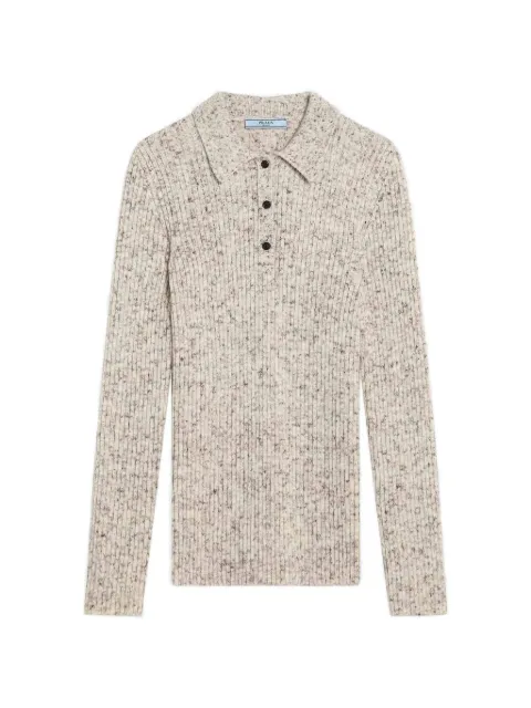Prada ribbed-knit polo sweater