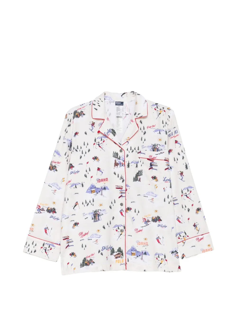 Polo Ralph Lauren ski-print flannel pajamas - Blanc Polo Ralph Lauren ski-print flannel pajamas - Blanc