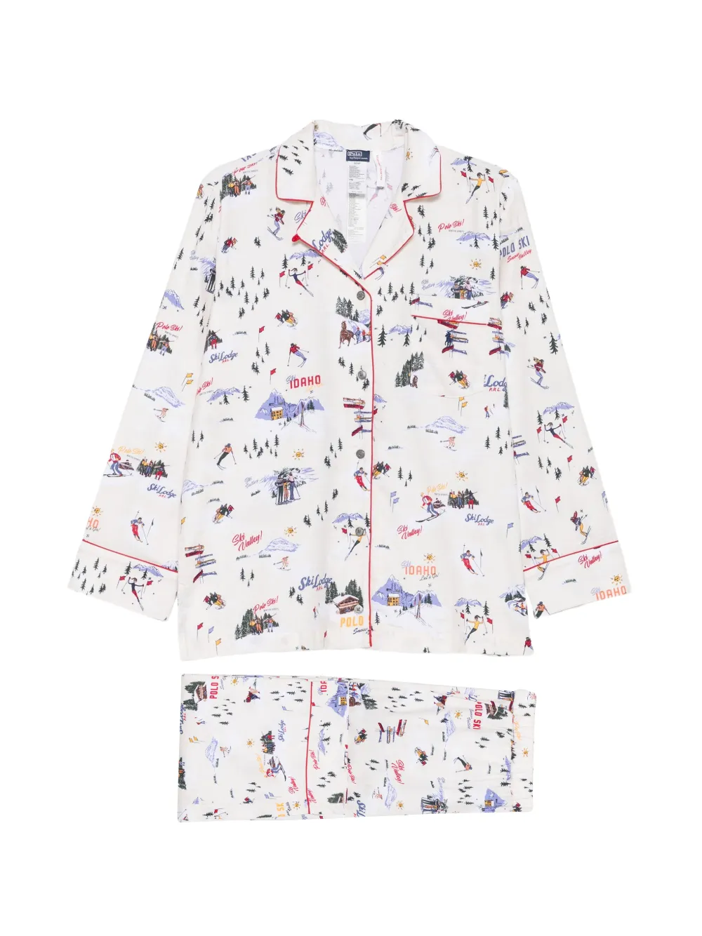 Polo Ralph Lauren ski-print flannel pajamas - Weiß