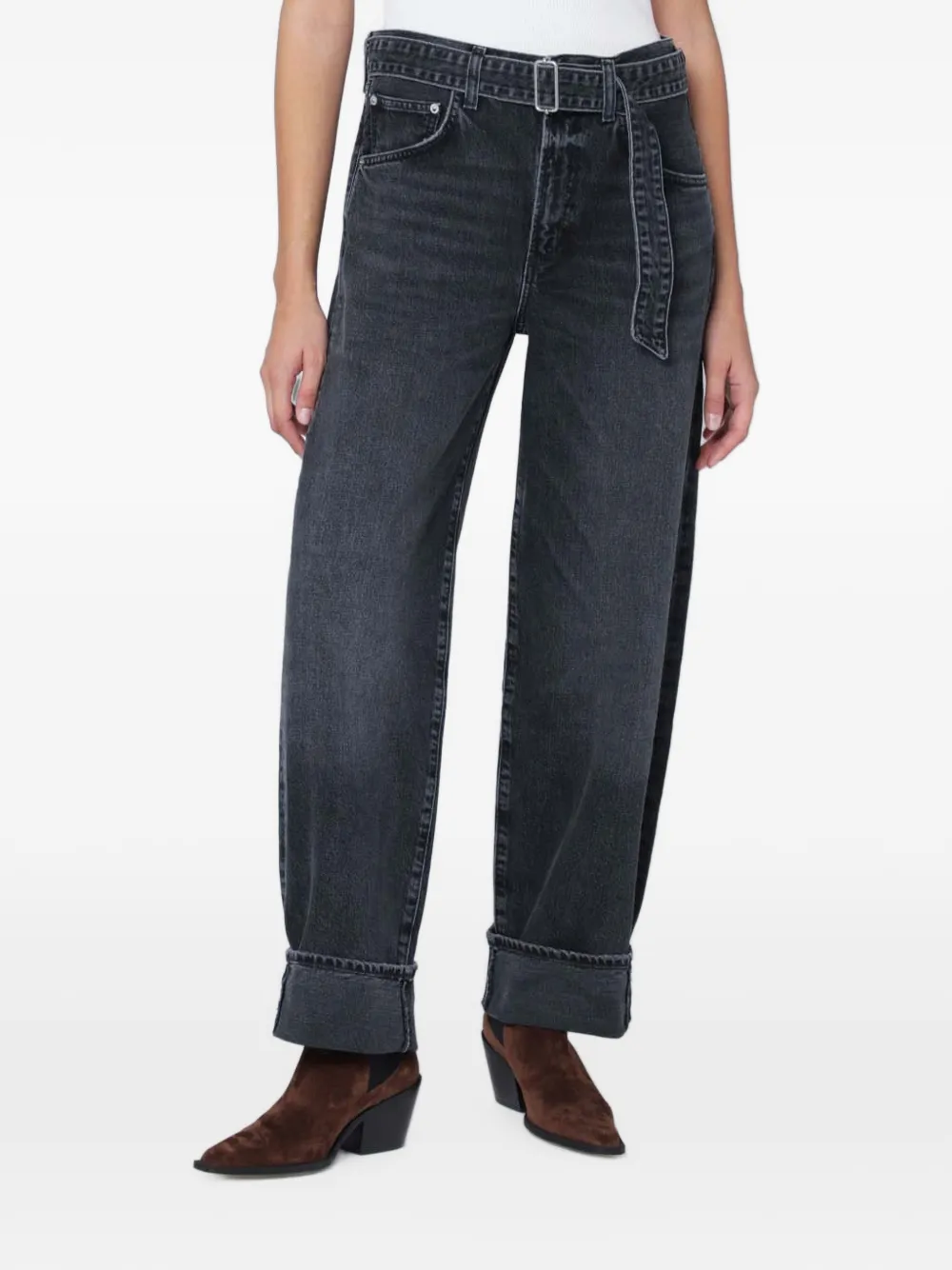 AGOLDE belted turn-up jeans