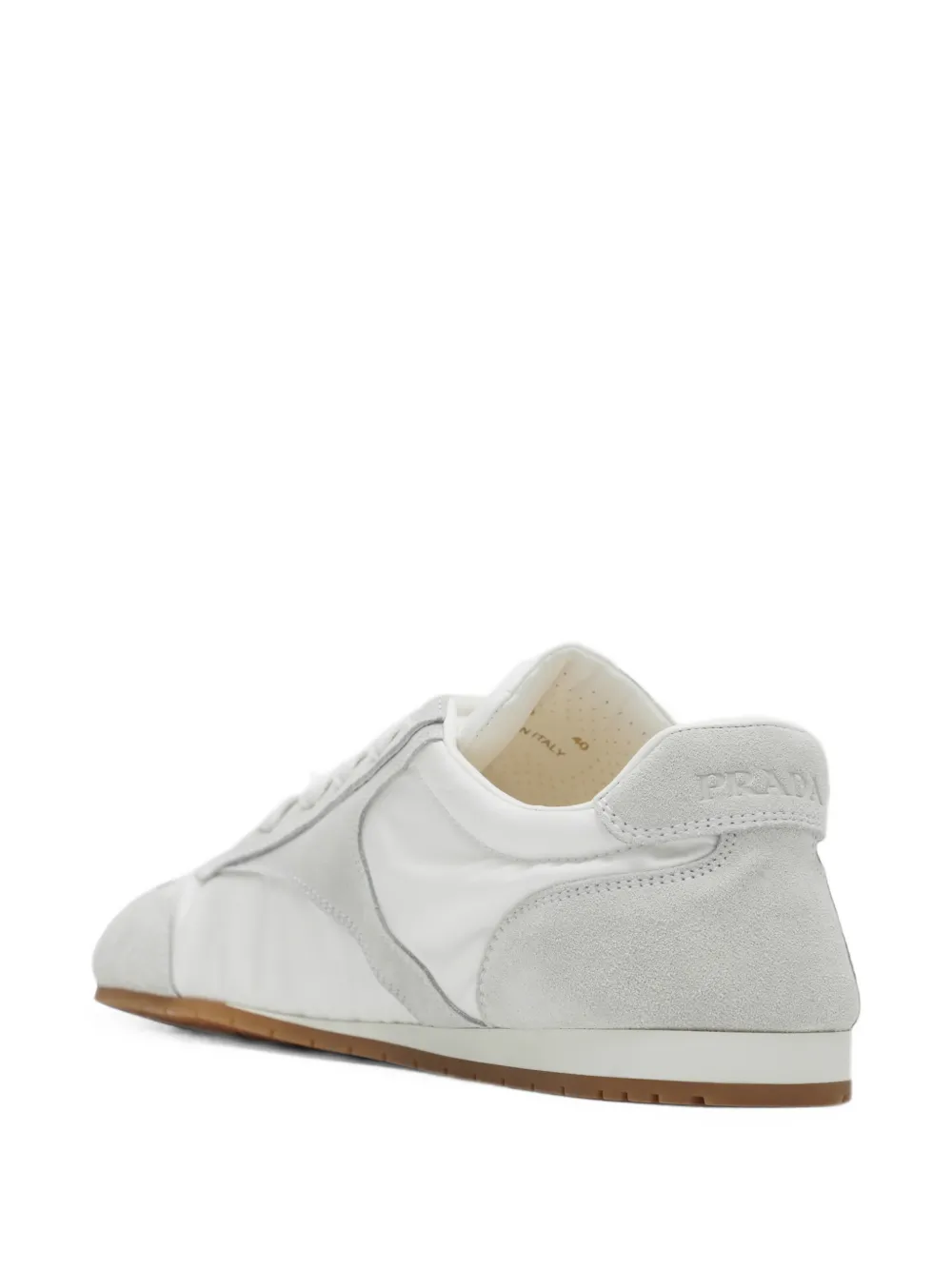 Prada suede-panelled sneakers Wit