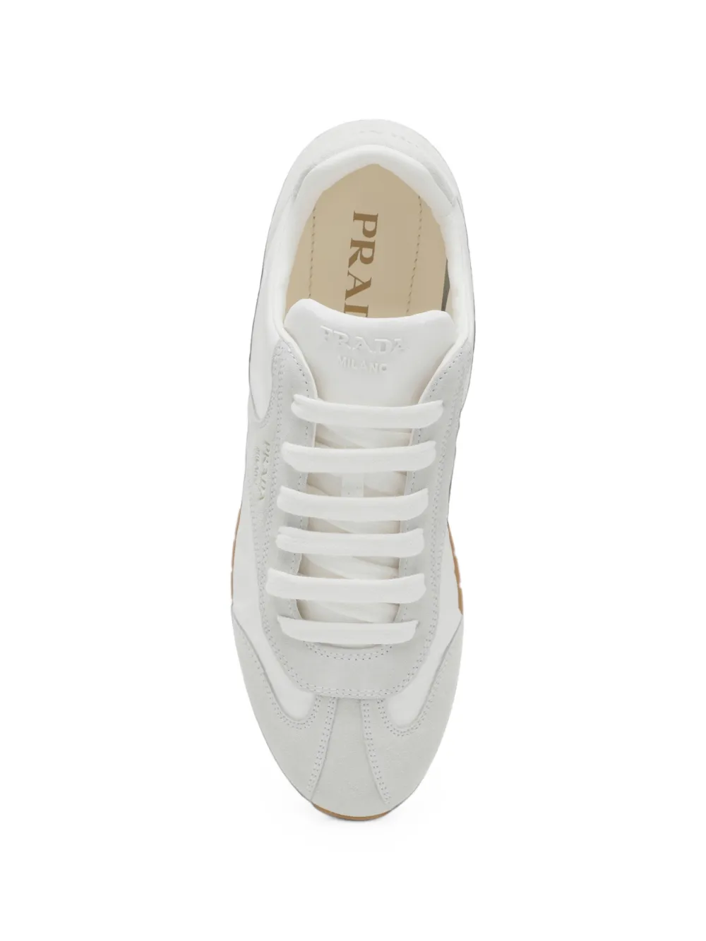 Prada suede-panelled sneakers Wit