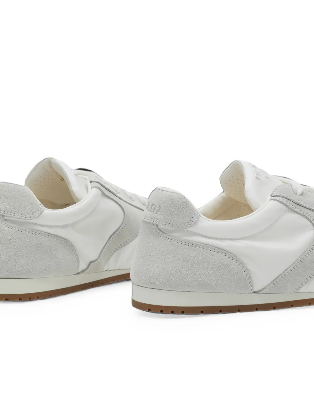Prada suede-panelled sneakers Wit