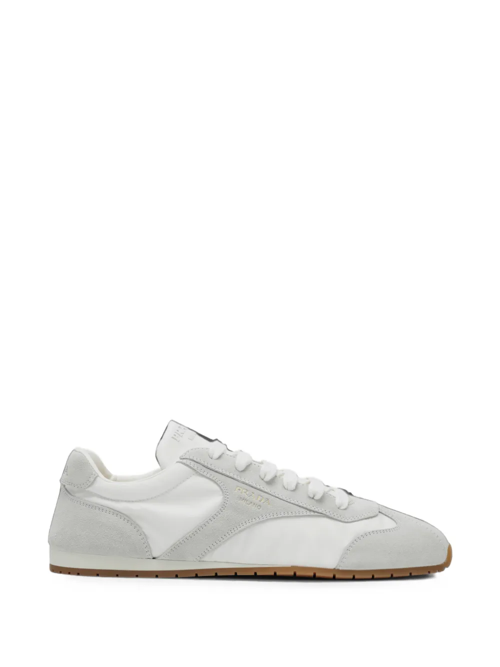 Prada suede-panelled sneakers Wit