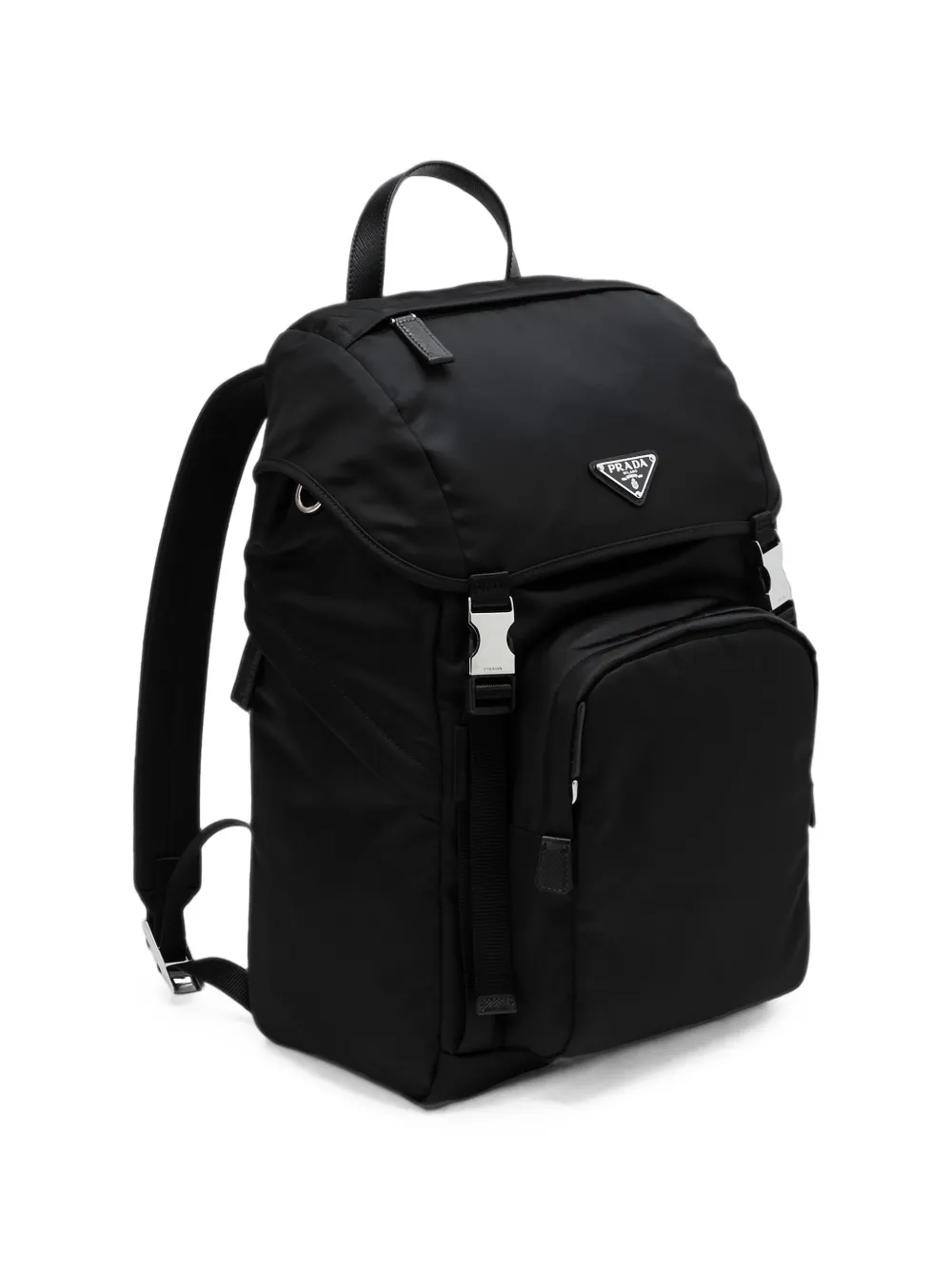 Prada Re-Nylon en Saffiano leren rugzak Zwart
