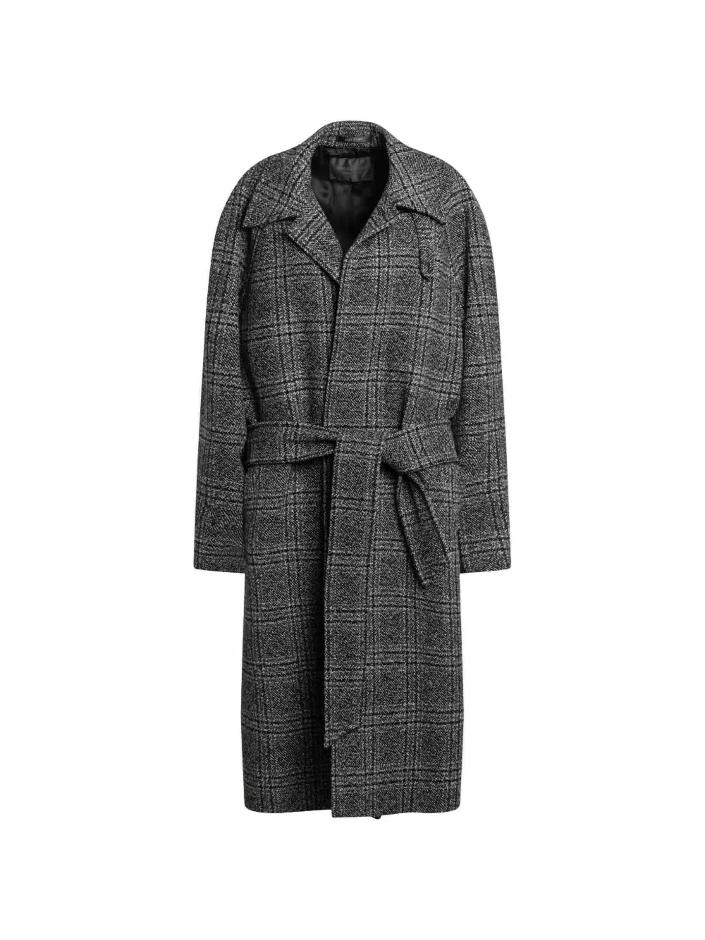 Balenciaga checked belted coat - Gris Balenciaga checked belted coat - Gris