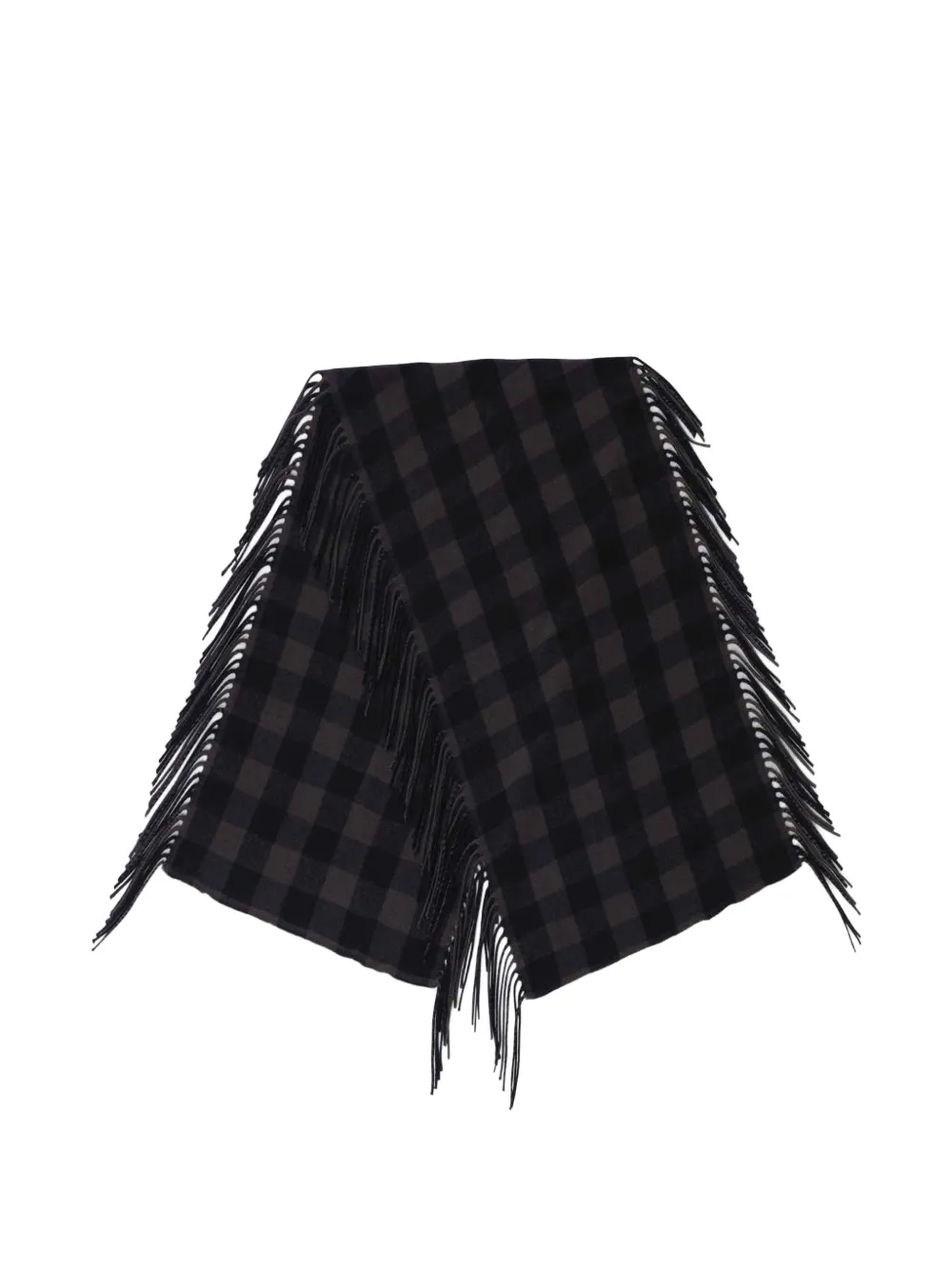 Destin check fringed scarf - Nero
