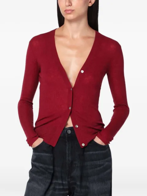 6397 ribbed-knit V-neck cardigan