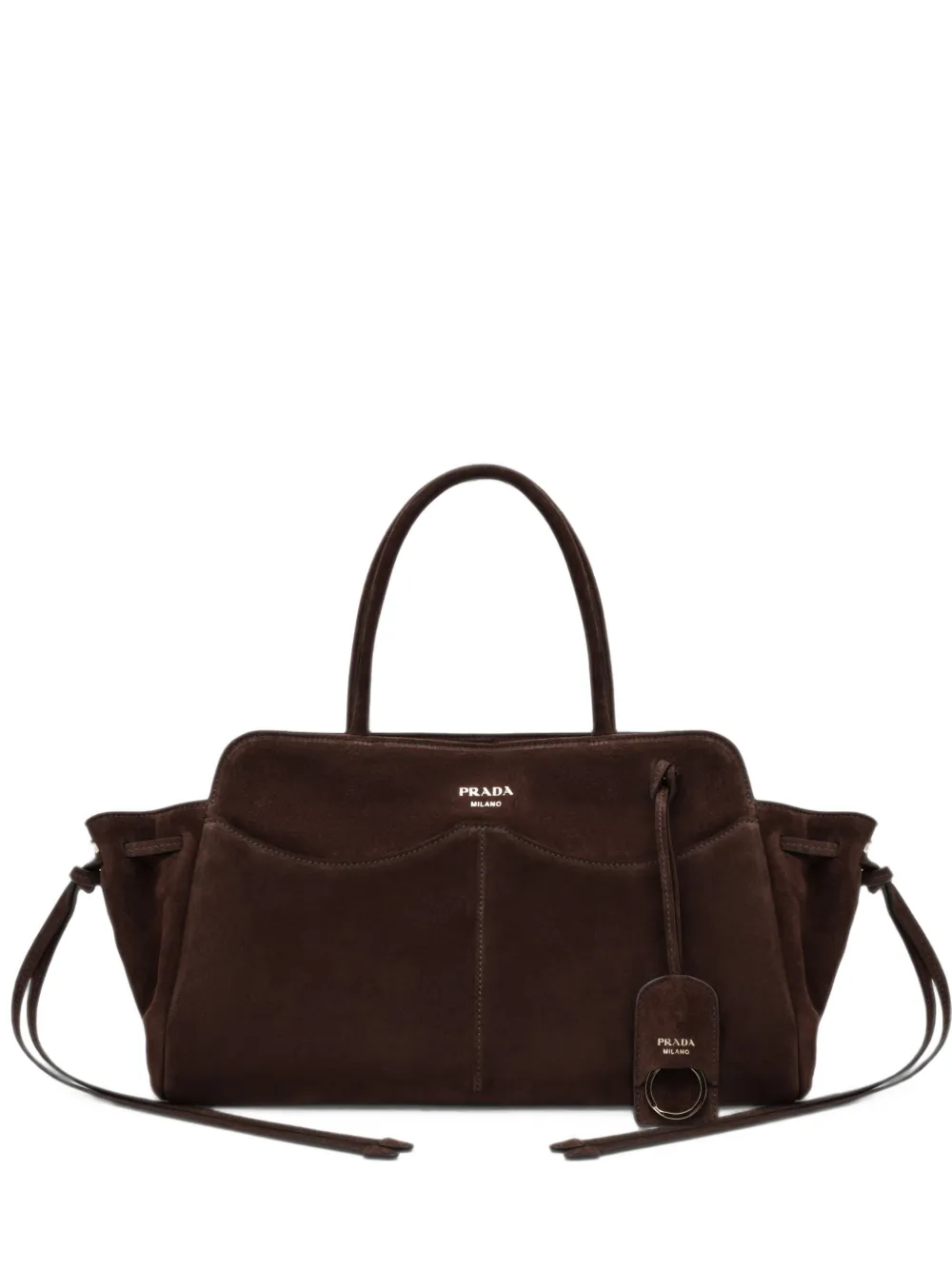 Prada large Allusion suede shoulder bag - Marrone