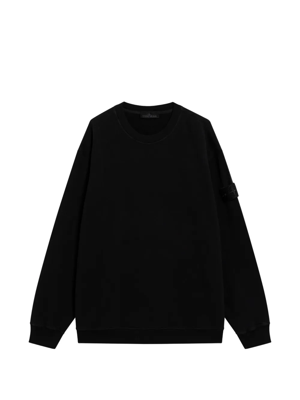 Stone Island 6100069 fleece hoodie van stretch-katoen Sweater met print Zwart