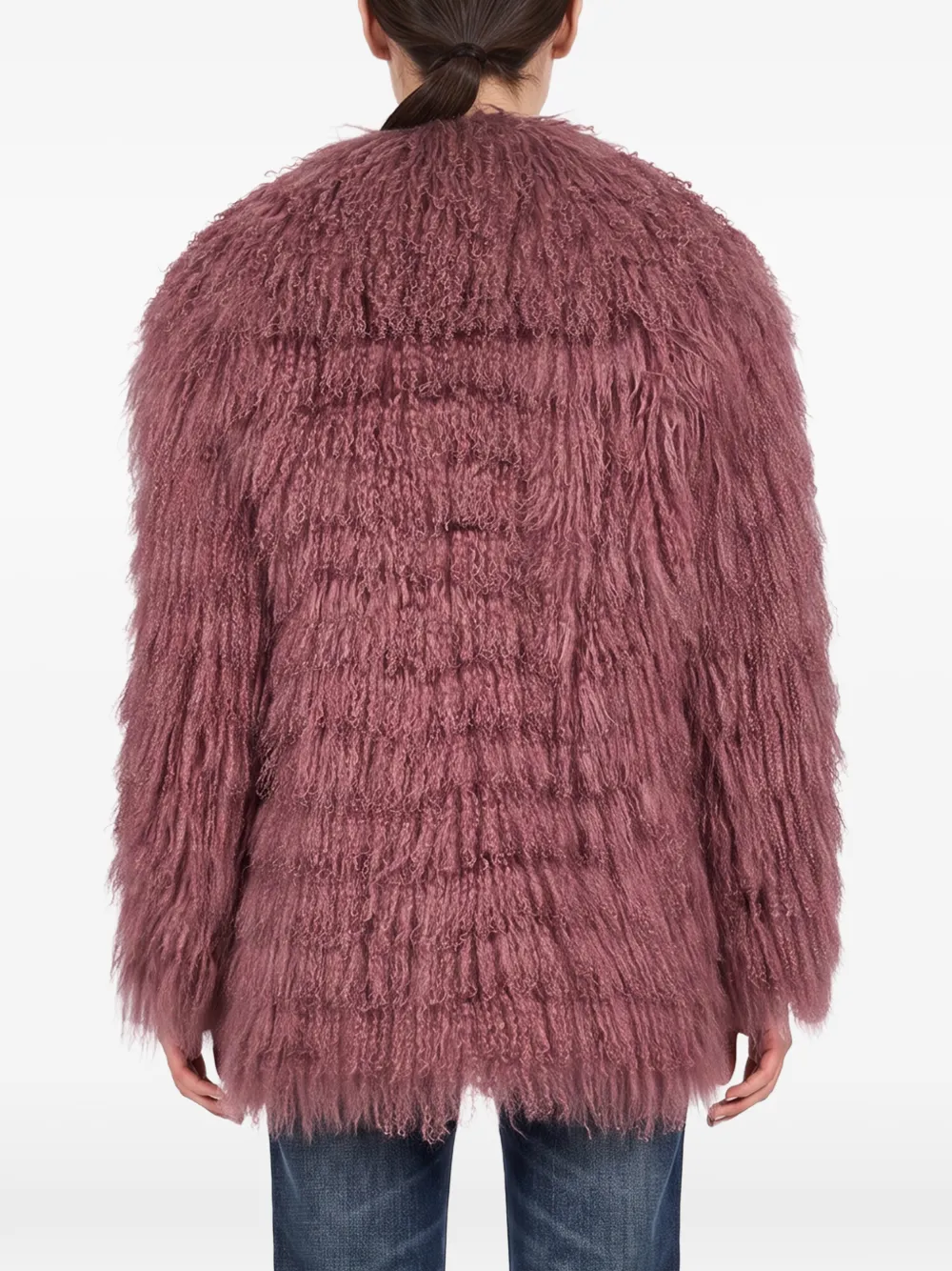 Salvatore Santoro brushed-effect shawl-lapel coat Paars