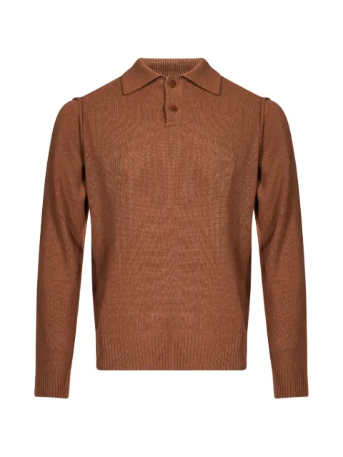 MANIFATTURE DEL NORD fine-knit long-sleeve polo shirt