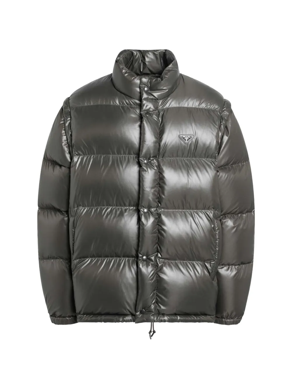 Prada quilted logo-plaque puffer jacket - Vert