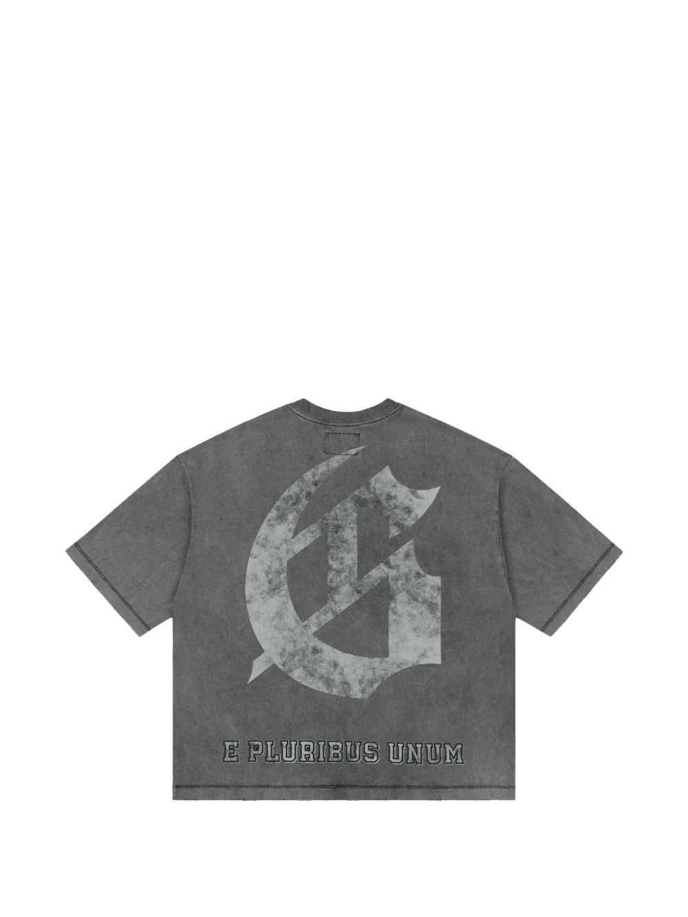 GODSPEED T-shirt met acid-wassing en wapenschild-print Grijs