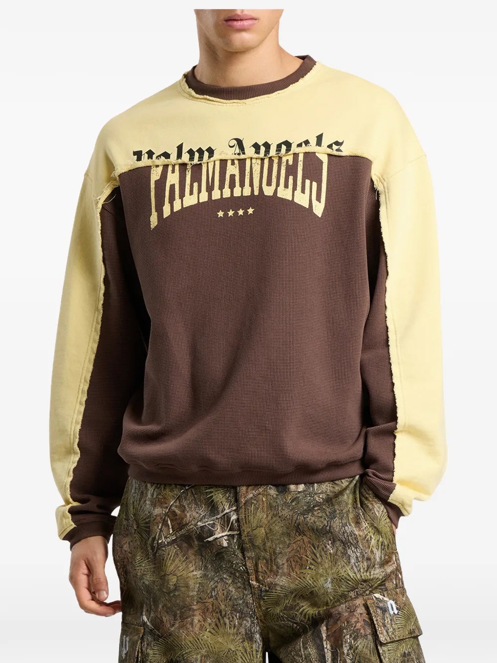 Palm Angels Sweater met logoprint Bruin