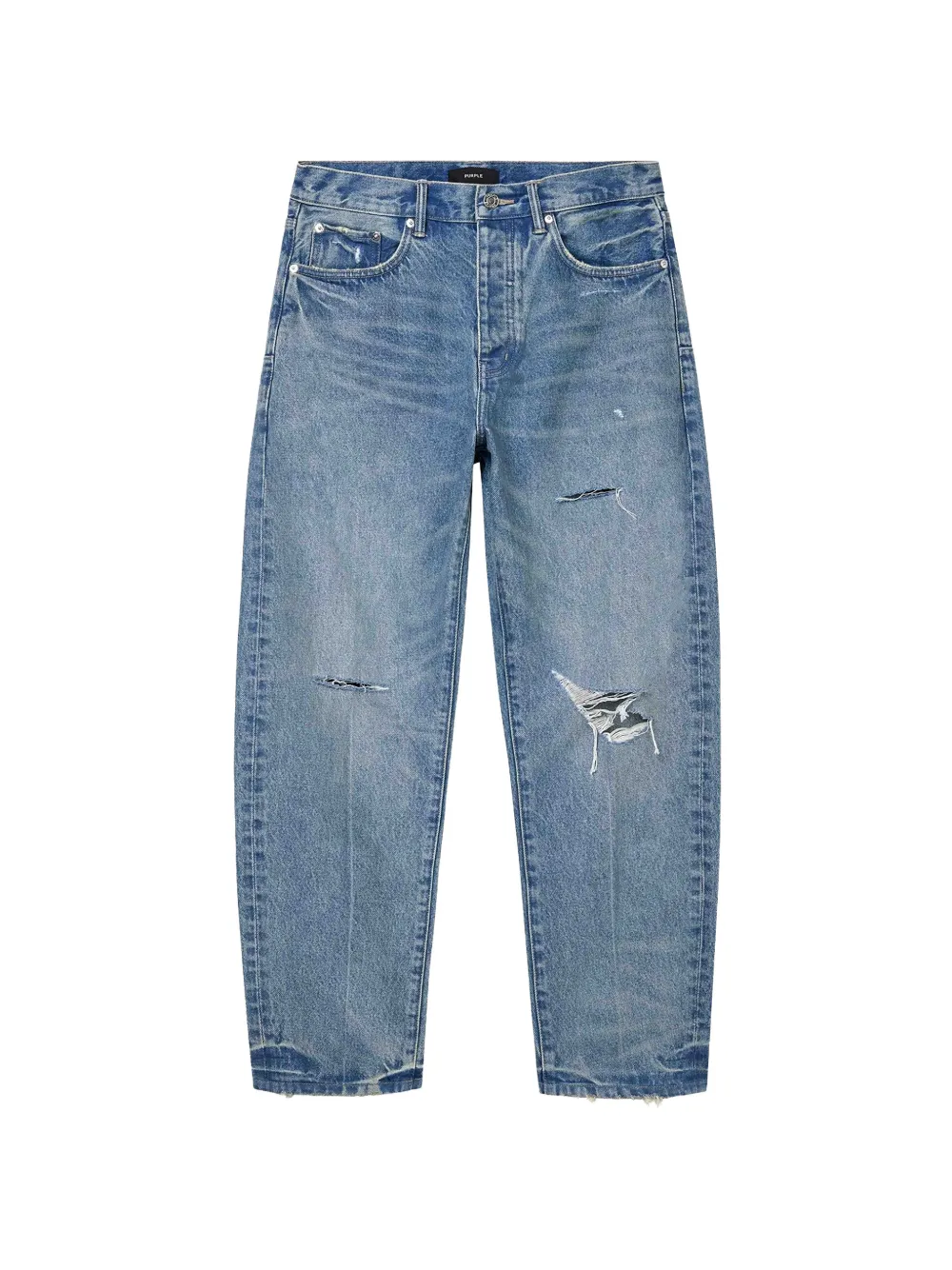 Purple Brand P013 distressed tapered jeans - Blu