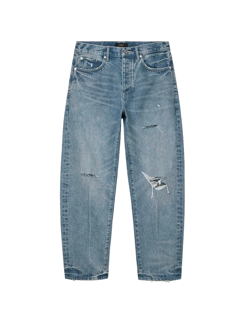 Purple Brand P013 distressed tapered jeans - Blu