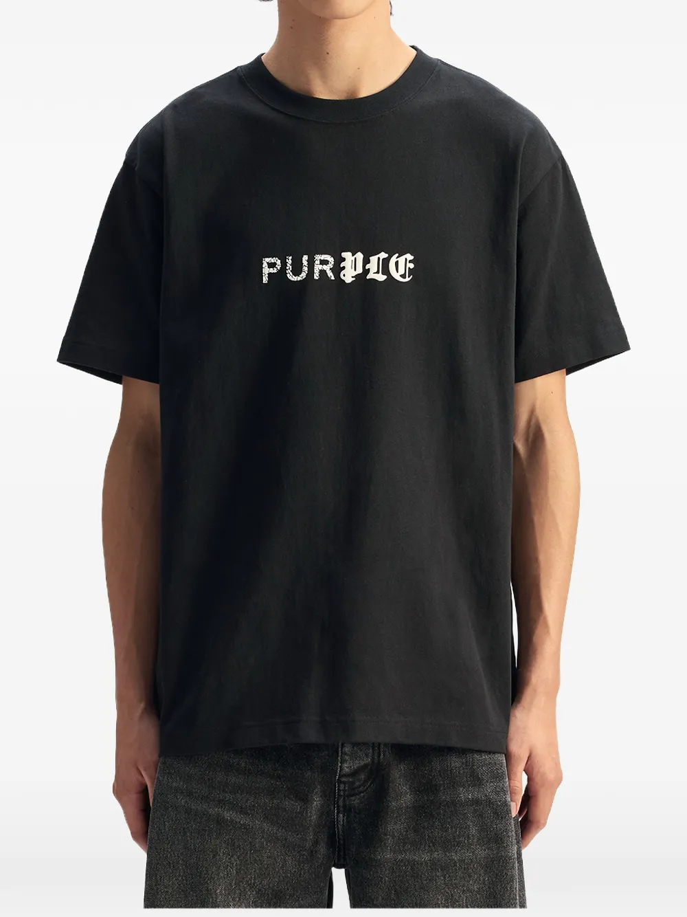 Purple Brand T-shirt met logoprint Zwart