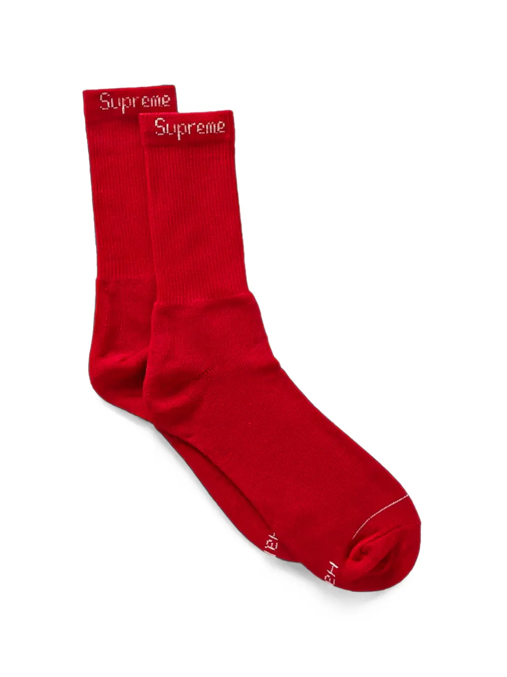 Supreme Hanes logo-print socks (set of four) - Rosso