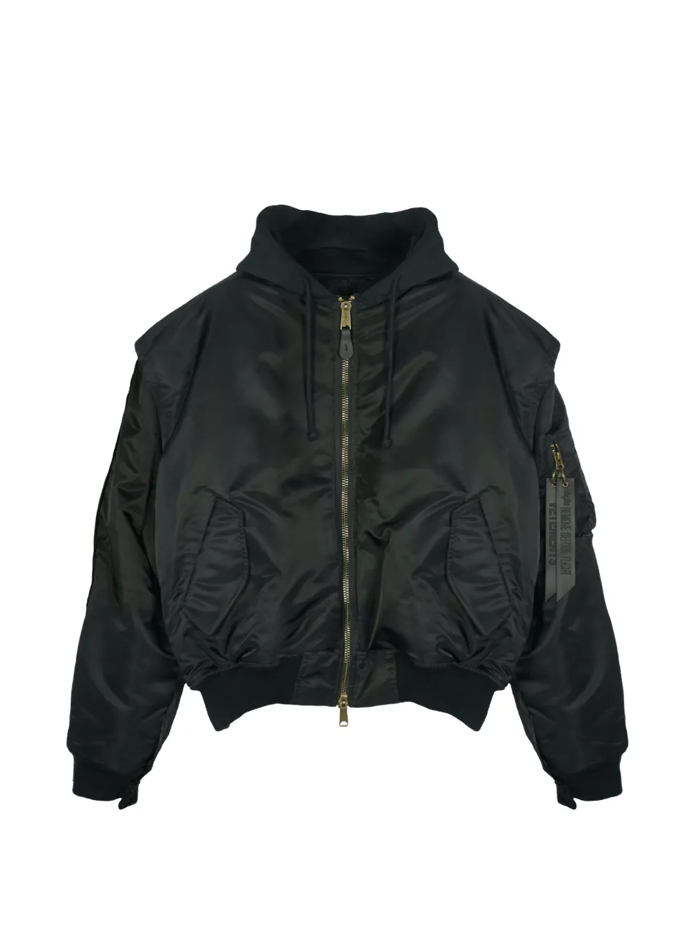 VETEMENTS reconstructed hooded bomber jacket - Black